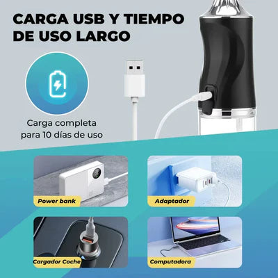 AquaSmile™ Irrigador Bucal Portátil - Cuidado completo para tu boca